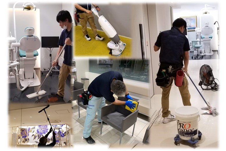 清掃業者による 院内清掃・消毒の実施